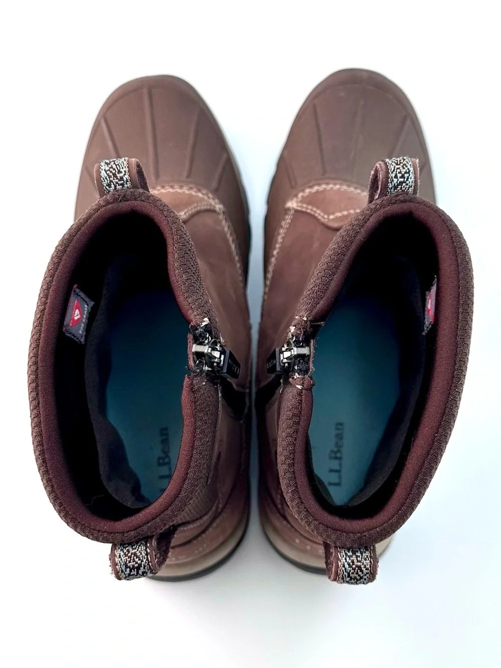 LL Bean Women's Boots Size 9 Medium Brown Leather Waterproof EUC